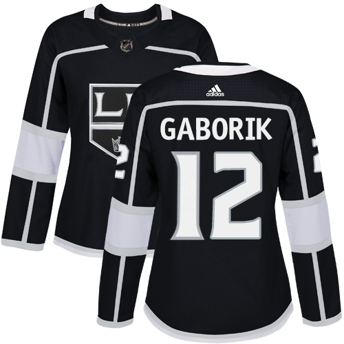 Adidas Los Angeles Kings #12 Marian Gaborik Black Home Authentic Women Stitched NHL Jersey